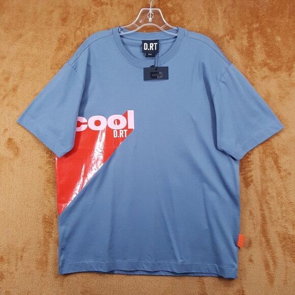 D.RT Other - D.RT Shirt Mens Large Blue Gray Pullover Crew Short Sleeve Cool Graphic T-Shirt